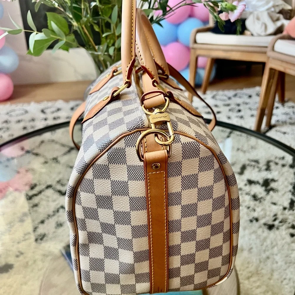 Speedy 30 Damier Azur Bandolier Louis Vuitton - Picture 4 of 12